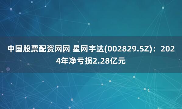 中国股票配资网网 星网宇达(002829.SZ)：2024年净亏损2.28亿元